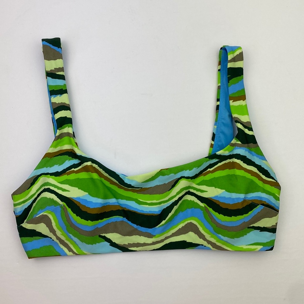 NWT Aerie | Multi-colored Abstract Scoop Bralette Bikini Top M